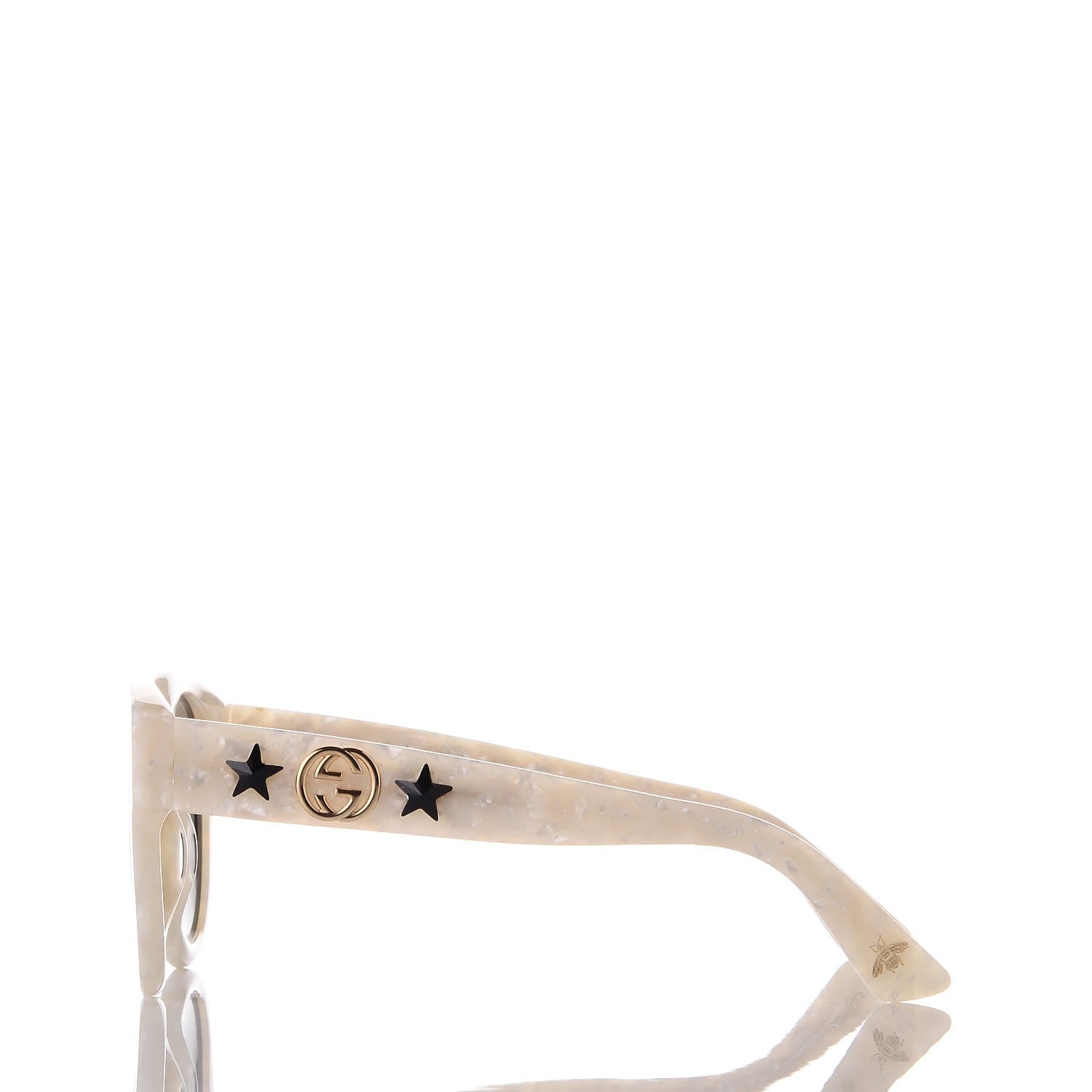 Gucci Round Frame GG Star Sunglasses GG0207S White 3 of 7