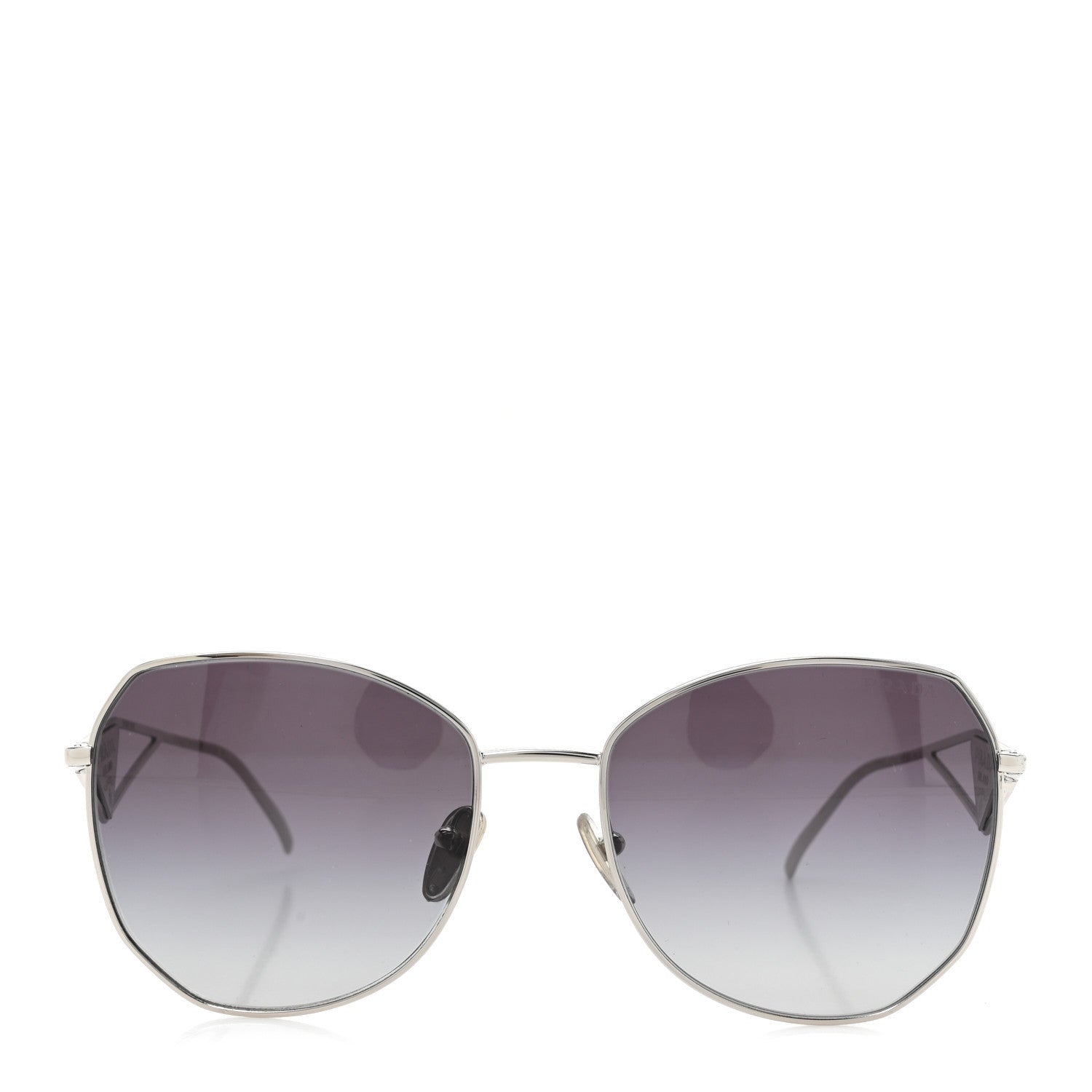 Prada Metal Symbole Triangle Logo Sunglasses SPR57Y Smoky Grey 2 of 7