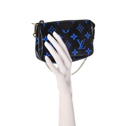 Louis Vuitton Colored Monogram Mini Pochette Accessories Blue Black 2 of 6