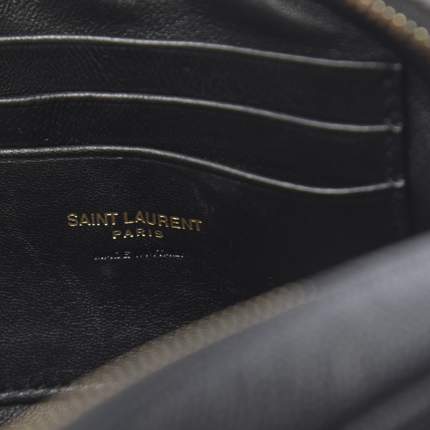 Saint Laurent Grain De Poudre Matelasse Monogram Mini Lou Camera Bag Black 6 of 11