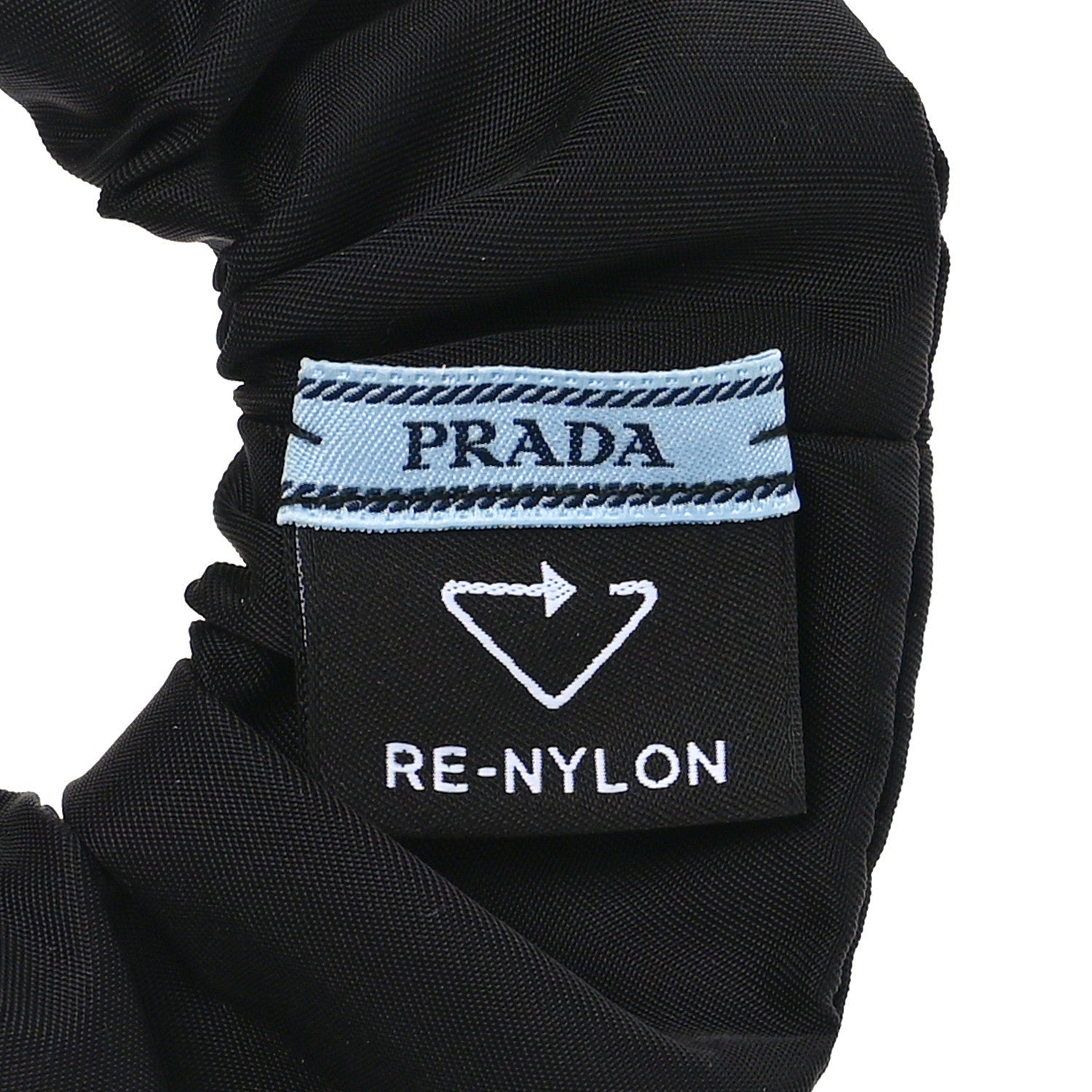 Prada Re-Nylon Metal Logo Scrunchie Black 3 of 4