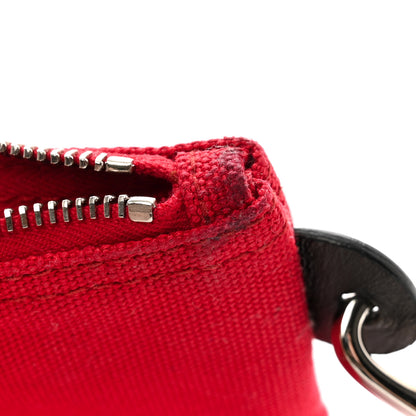 Prada Denim Logo Wristlet Pouch Fuoco Red 10 of 11