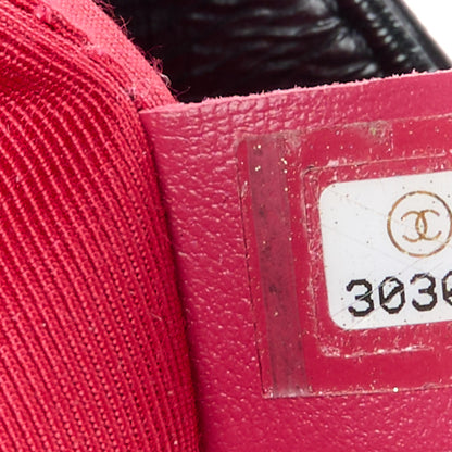 Chanel Shiny Aged Calfskin CC Chain Mini Drawstring Bag Black 7 of 11