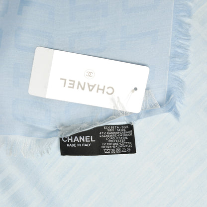 Chanel Silk Cashmere CC Square Scarf Light Blue 5 of 5