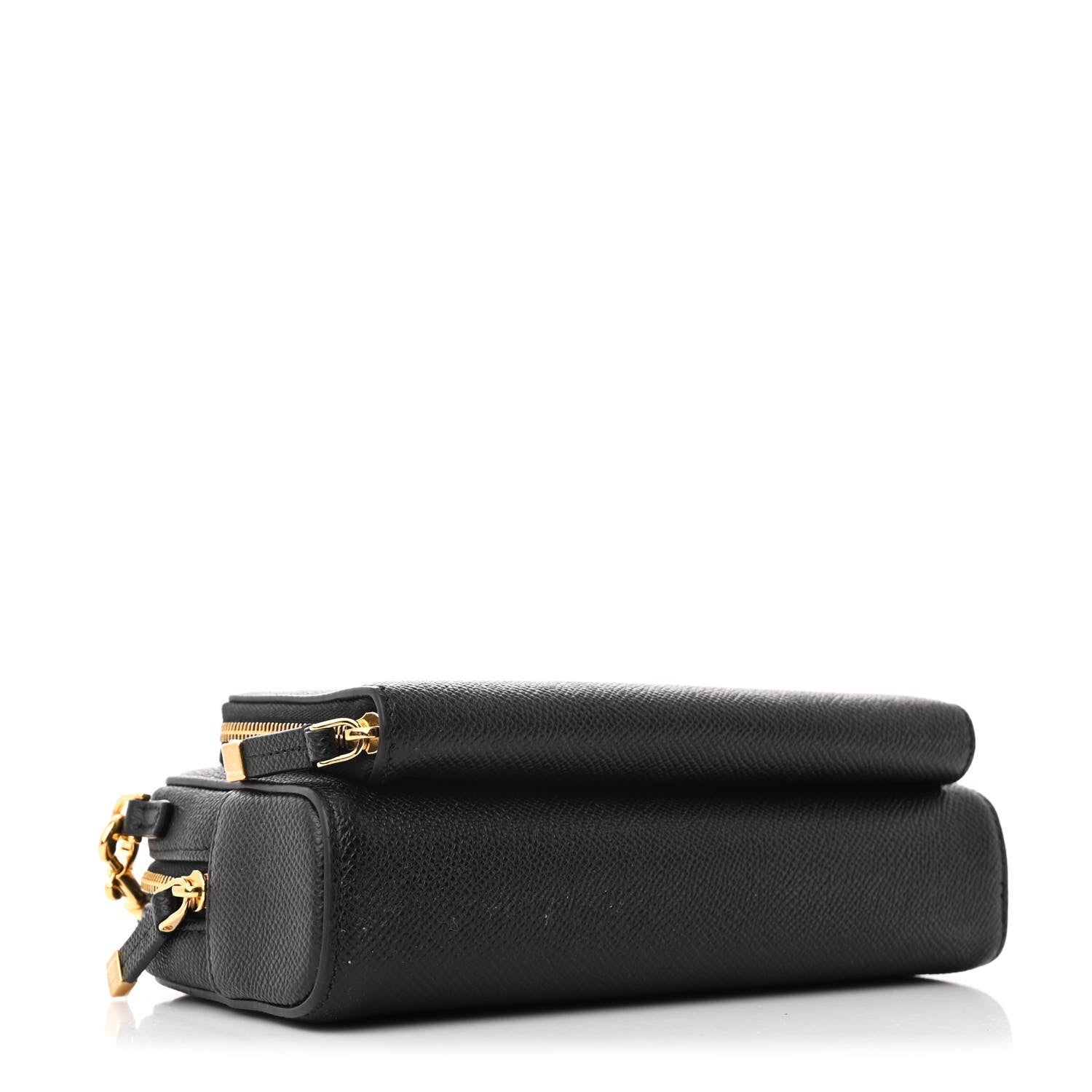 Christian Dior Grained Calfskin Caro Double Pouch Black 4 of 7
