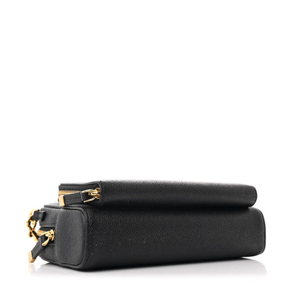 Christian Dior Grained Calfskin Caro Double Pouch Black 4 of 7