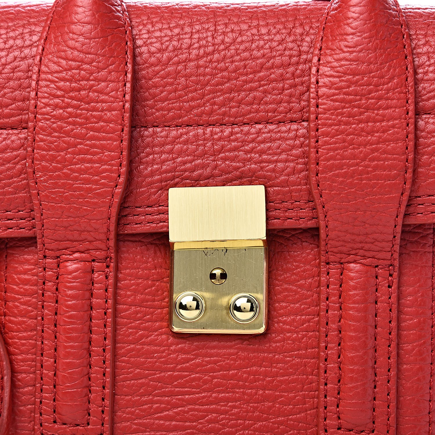 3.1 Phillip Lim 3.1 Textured Calfskin Mini Pashli Satchel Red 17 of 17