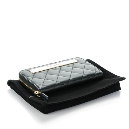 Chanel Lambskin Quilted Small Trendy CC Zip Around Wallet Black 4 of 8