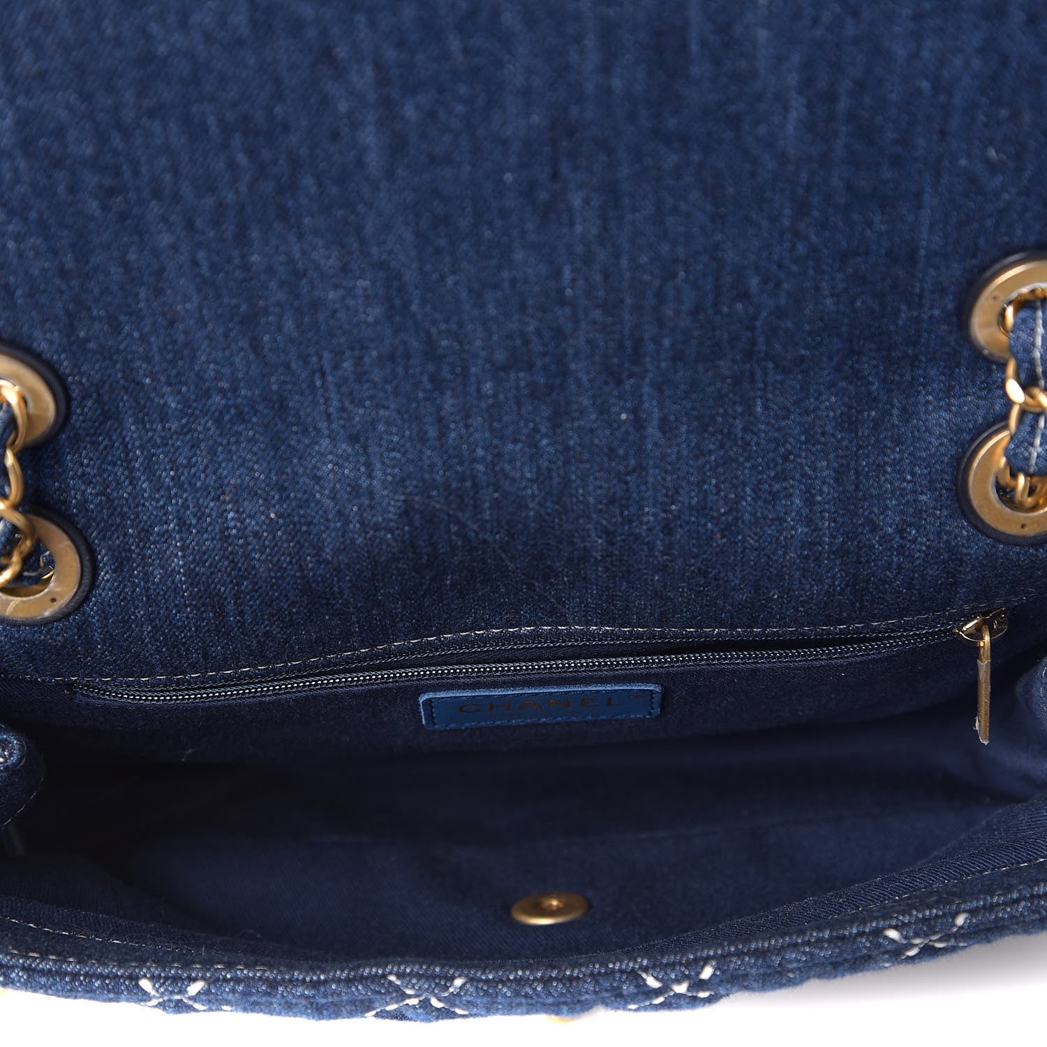 Chanel Denim Quilted Medium Denim Trip Single Flap Blue 7 of 12