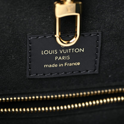 Louis Vuitton Calfskin Monogram Fold Tote MM Black Wine Cream 6 of 10