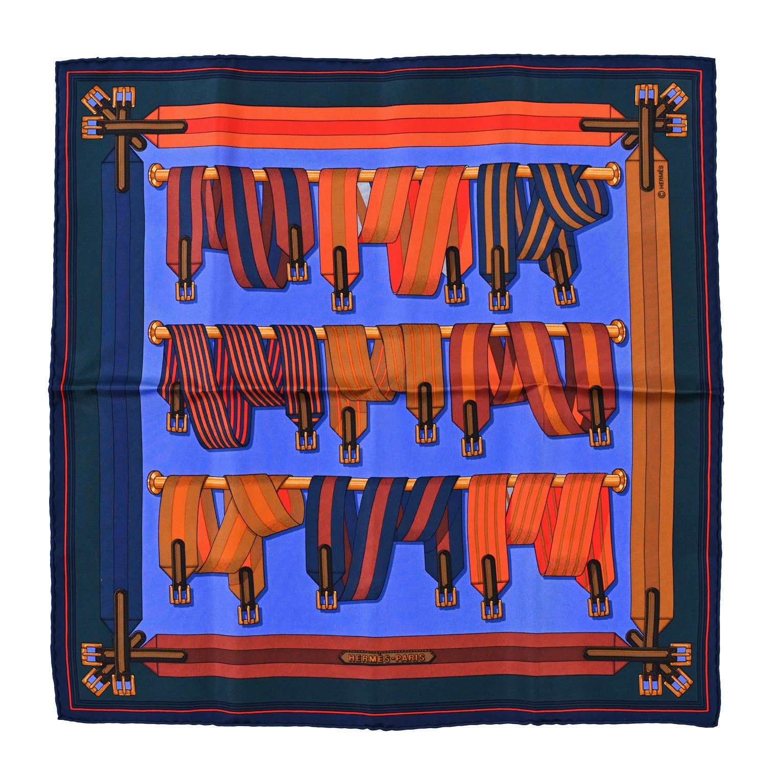 Hermes Silk Les Sangles Scarf 90 1 of 3