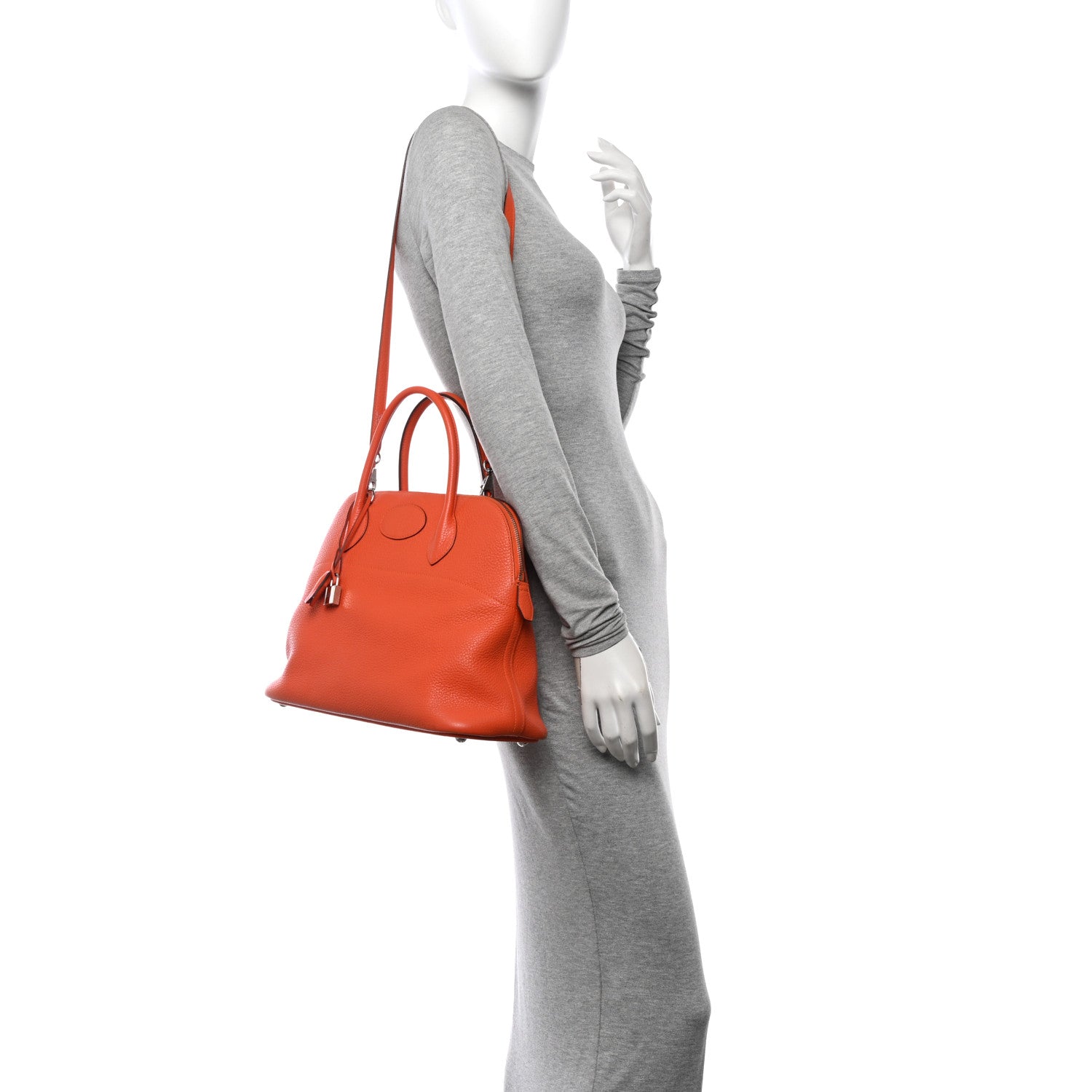 Hermes Taurillon Clemence Bolide 35 Orange Poppy 2 of 16