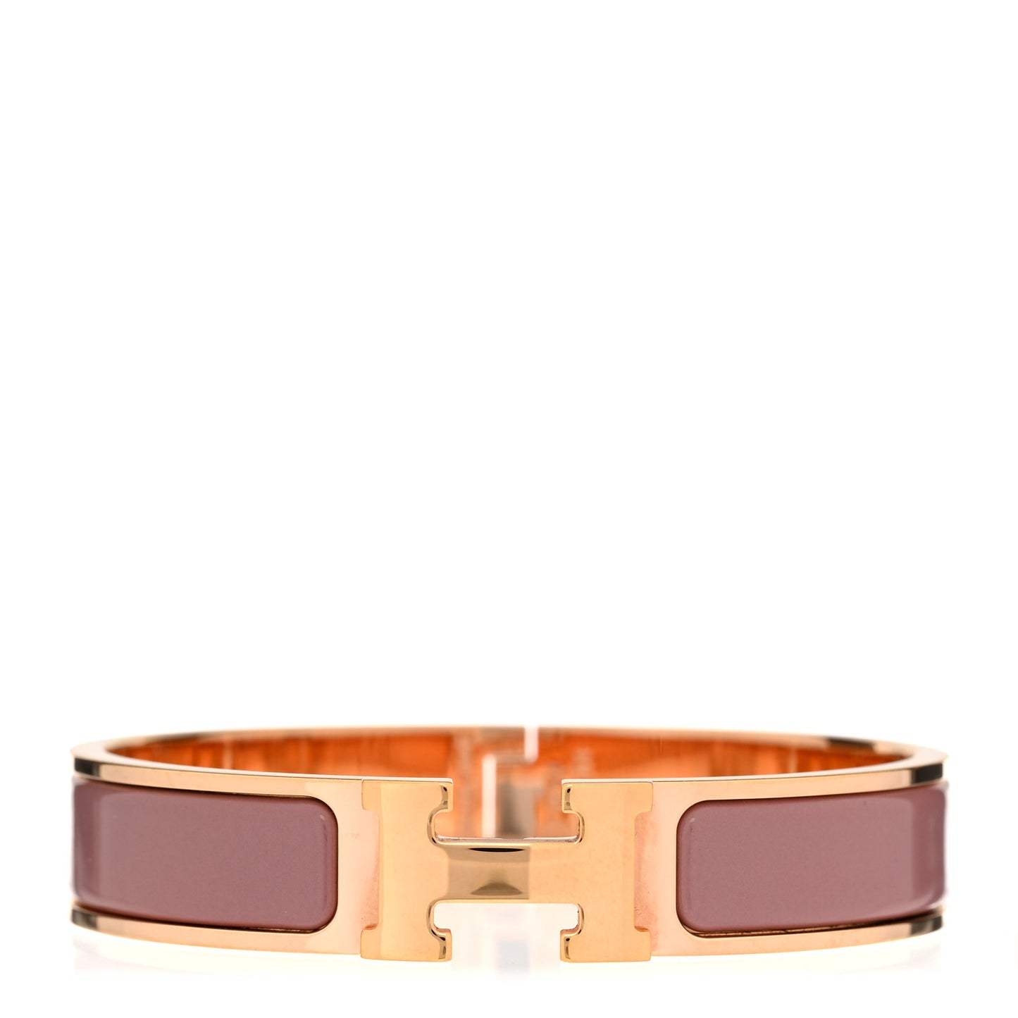 Enamel Narrow Clic Clac H Bracelet PM Rose Nacarat