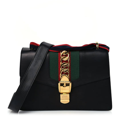Gucci Calfskin Small Sylvie Shoulder Bag Blue Agata 1 of 8