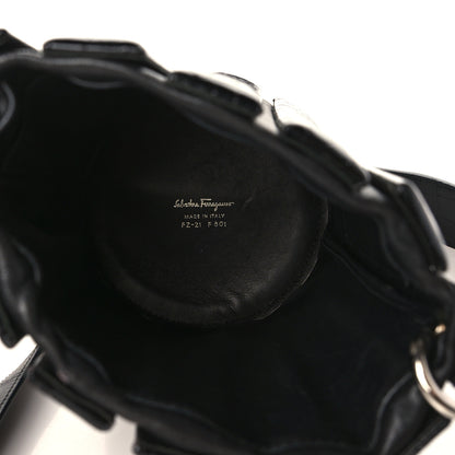 Salvatore Ferragamo Alligator Bucket Bag Black 6 of 9