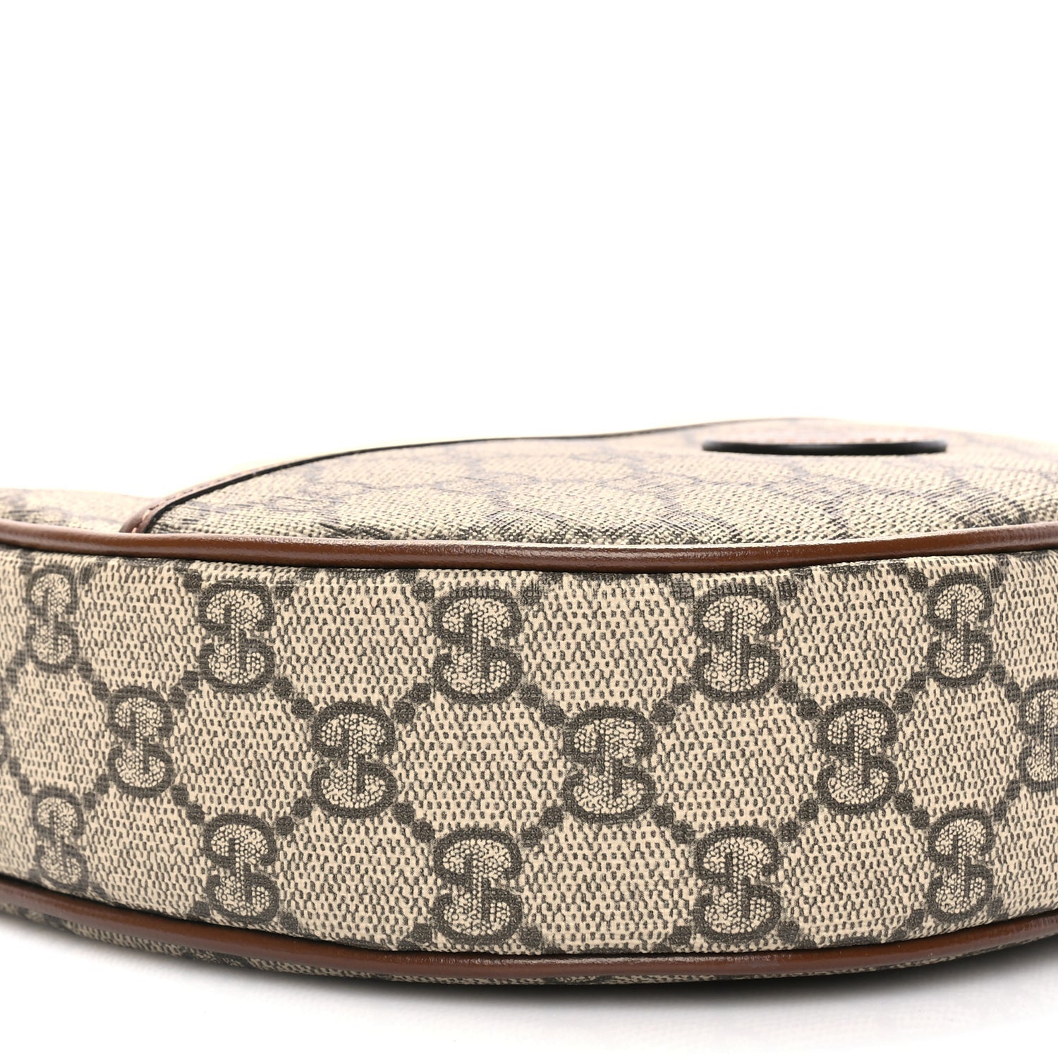 Gucci GG Supreme Monogram Azalea Calfskin Mini Retro Interlocking G Half Moon Bag Beige Ebony Brown Sugar 6 of 8