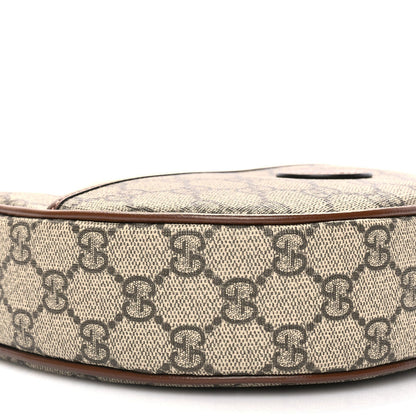 Gucci GG Supreme Monogram Azalea Calfskin Mini Retro Interlocking G Half Moon Bag Beige Ebony Brown Sugar 6 of 8