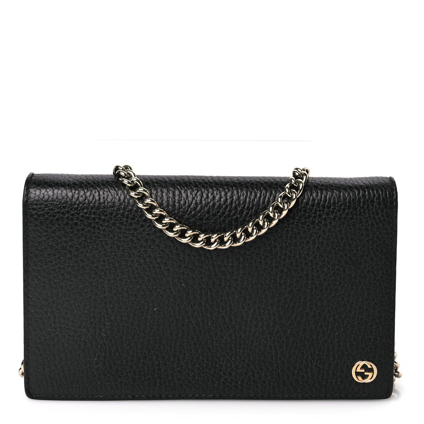 Dollar Calfskin Medium Betty Chain Wallet Black