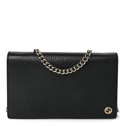 Gucci Dollar Calfskin Medium Betty Chain Wallet Black 1 of 8