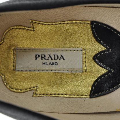 Prada Satin Flower Heel Pumps 37.5 Black 7 of 7