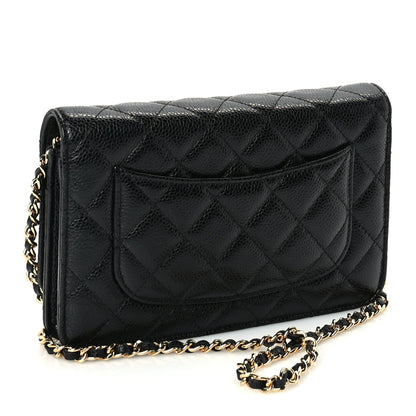 Chanel Caviar Quilted Wallet On Chain WOC Black 2 of 9
