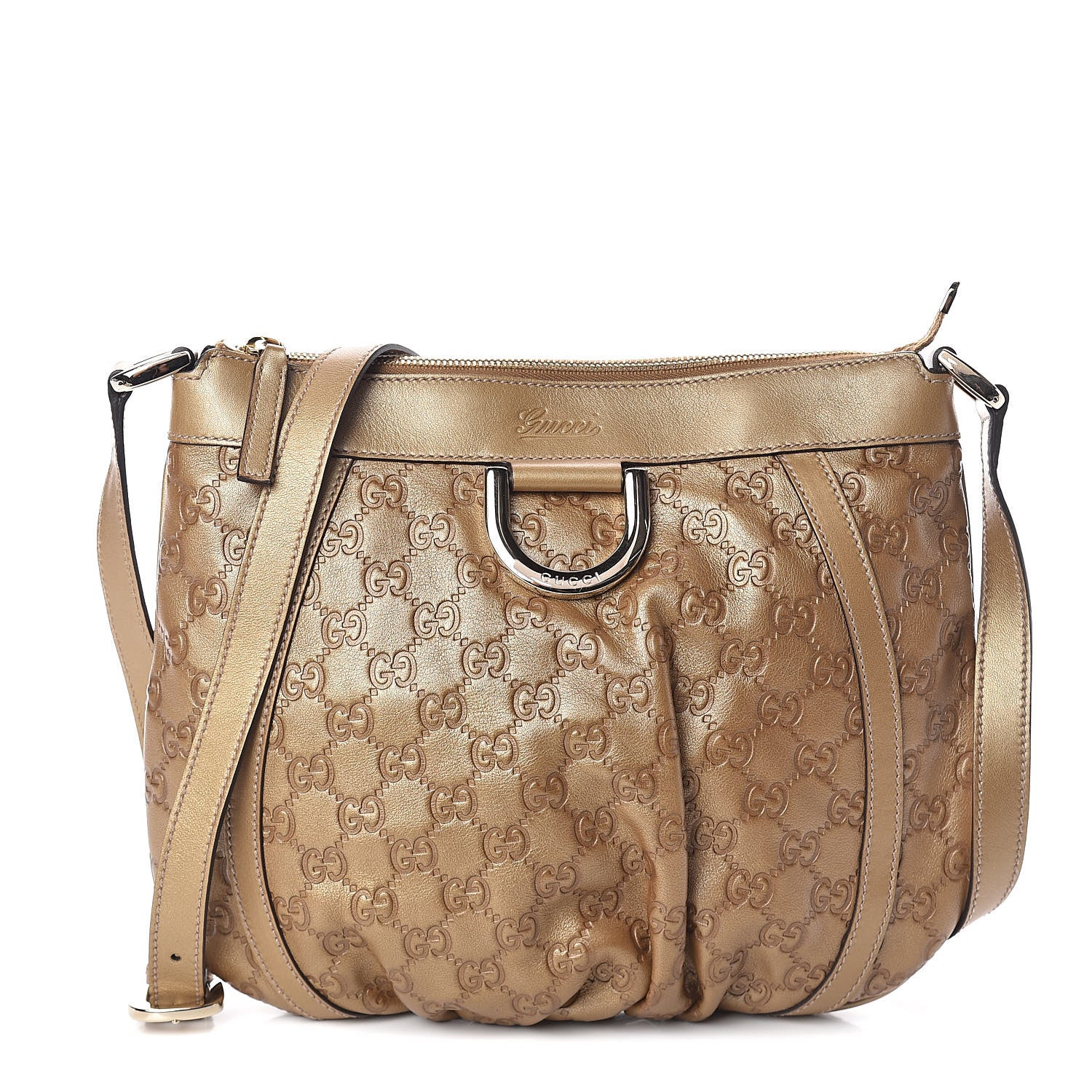 Gucci Guccissima Small D Ring Messenger Gold 1 of 8