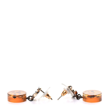 Chanel Lucite Crystal CC Drop Earrings Gold 3 of 4