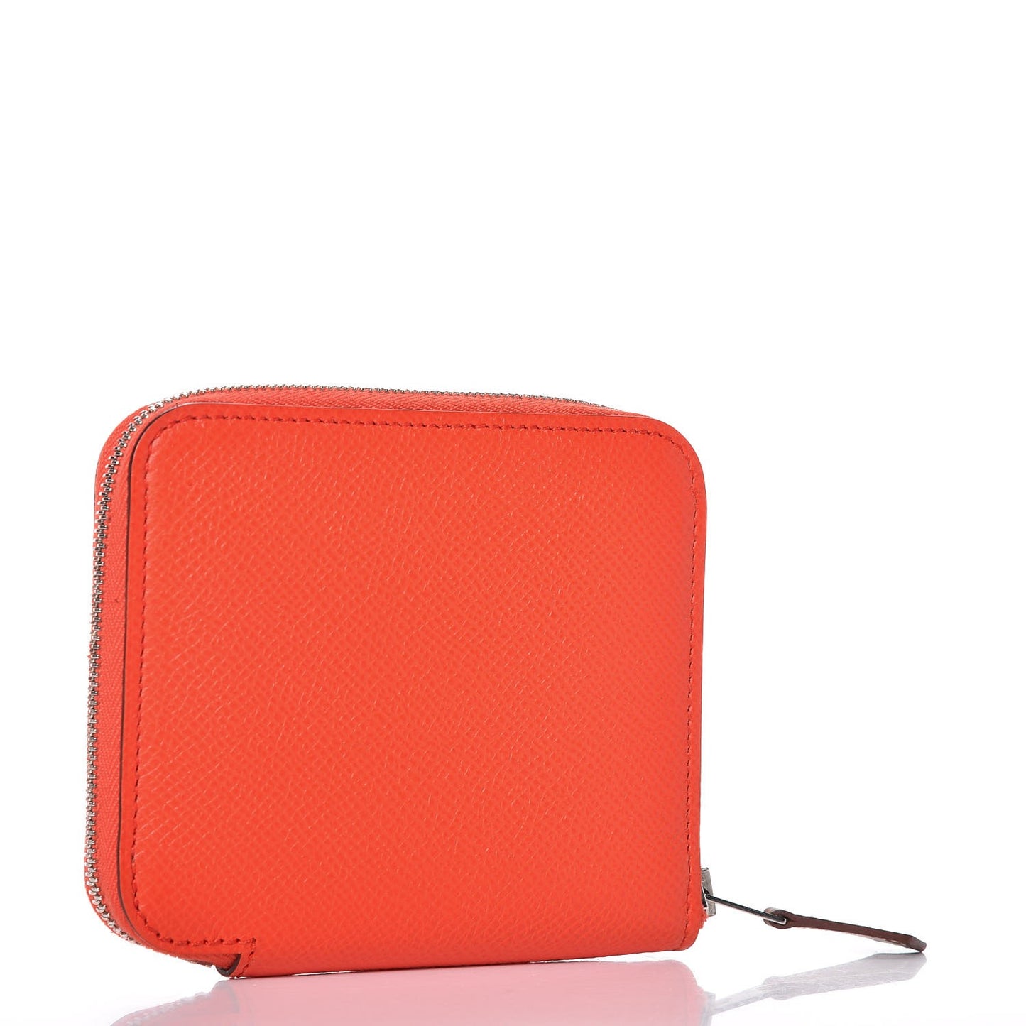 Epsom Silk'in Compact Wallet Orange Poppy Bleu Saint Cyr