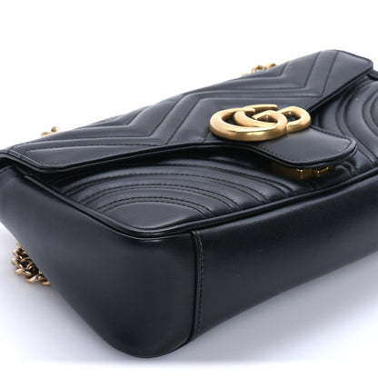 Gucci Calfskin Matelasse Small GG Marmont Shoulder Bag Black 7 of 7