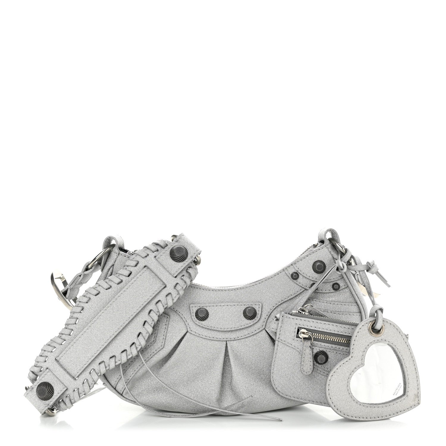 Balenciaga Sparkling Fabric Le Cagole Shoulder Bag XS Silver 1 of 10