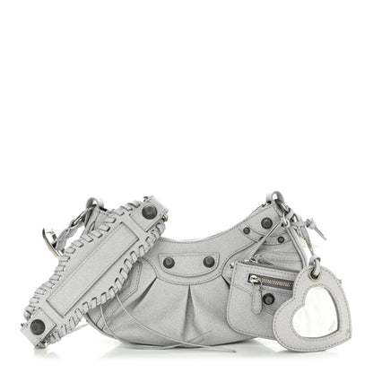 Balenciaga Sparkling Fabric Le Cagole Shoulder Bag XS Silver 1 of 10