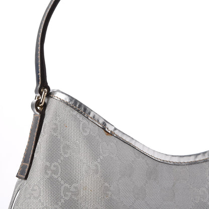 Gucci Metallic Monogram Medium New Britt Hobo Silver 9 of 9
