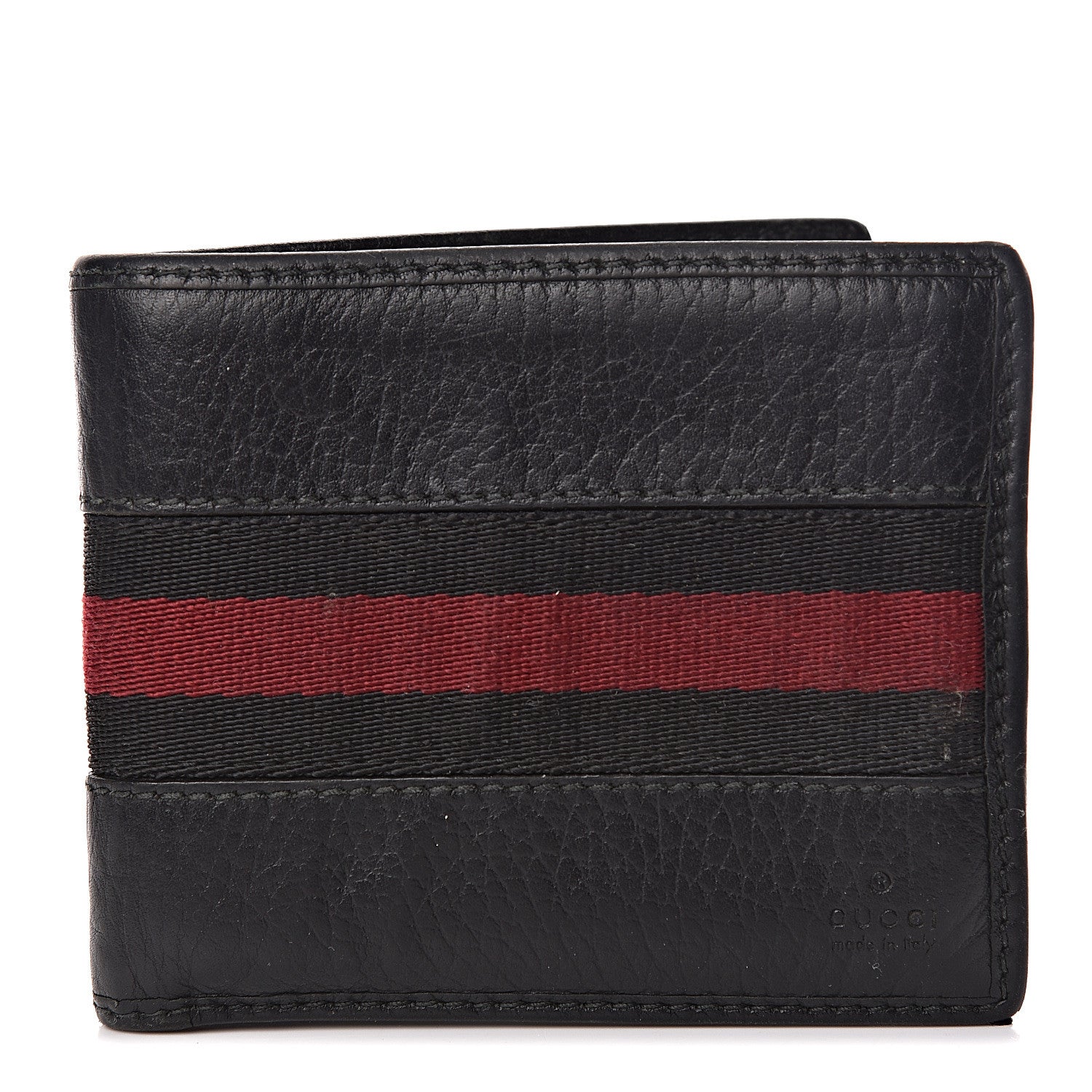 Gucci Calfskin Web Bi-Fold Wallet Black 1 of 8