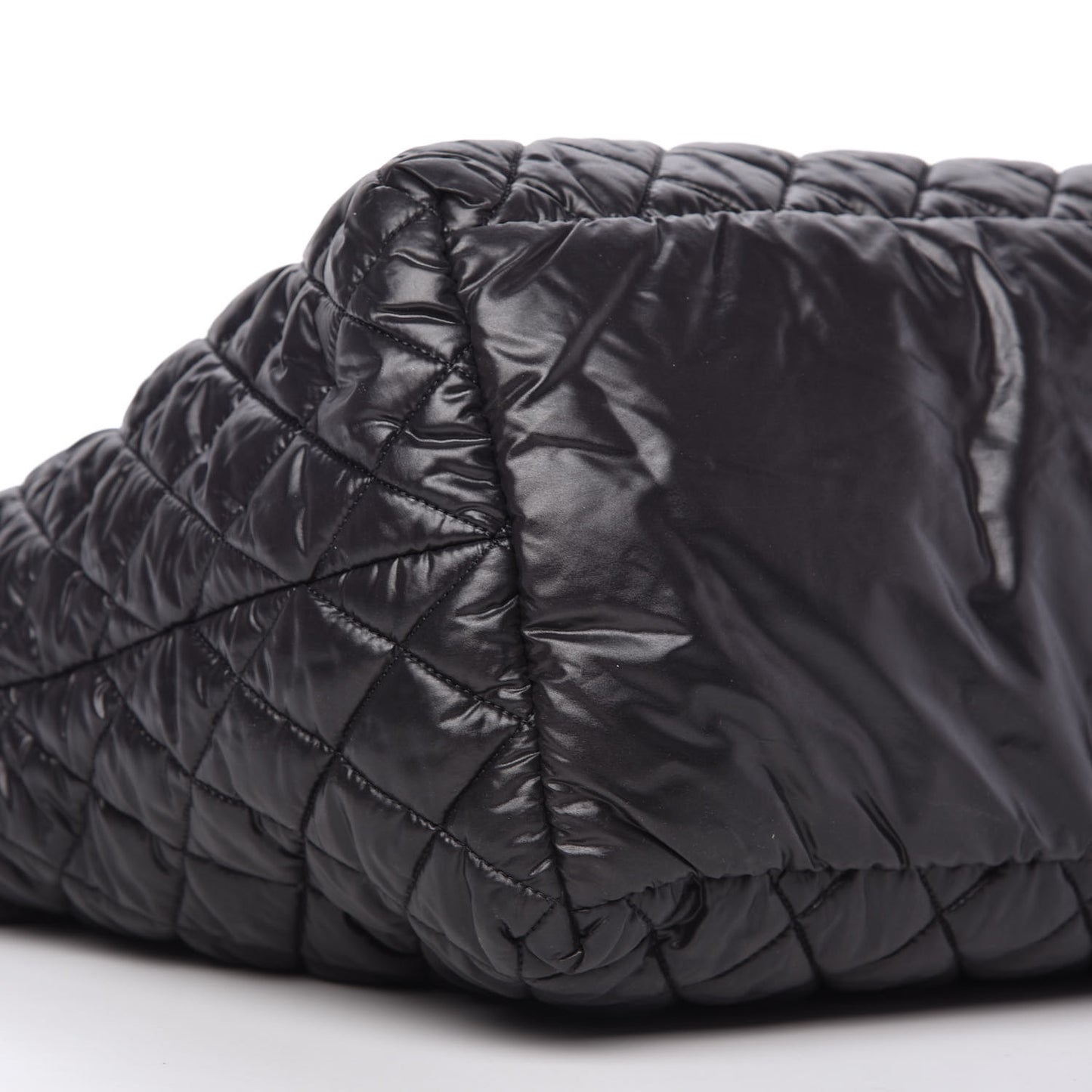 Nylon Quilted Large Coco Cocoon Tote Black