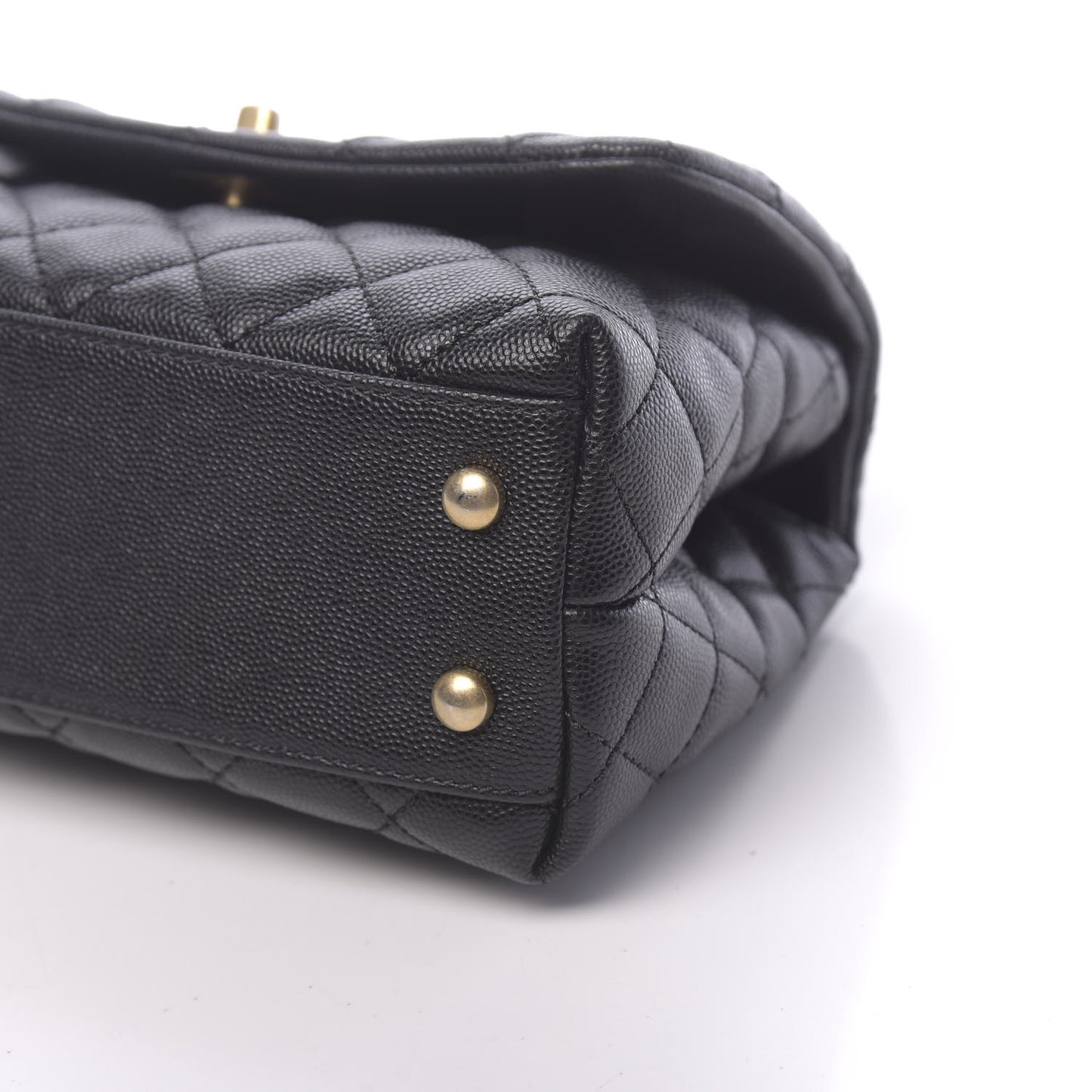 Caviar Quilted Mini Coco Handle Flap Black