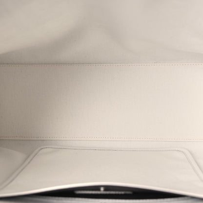 Fendi Canvas Vitello King FF Embroidered Medium Peekaboo X-Tote White Rice Black 4 of 9