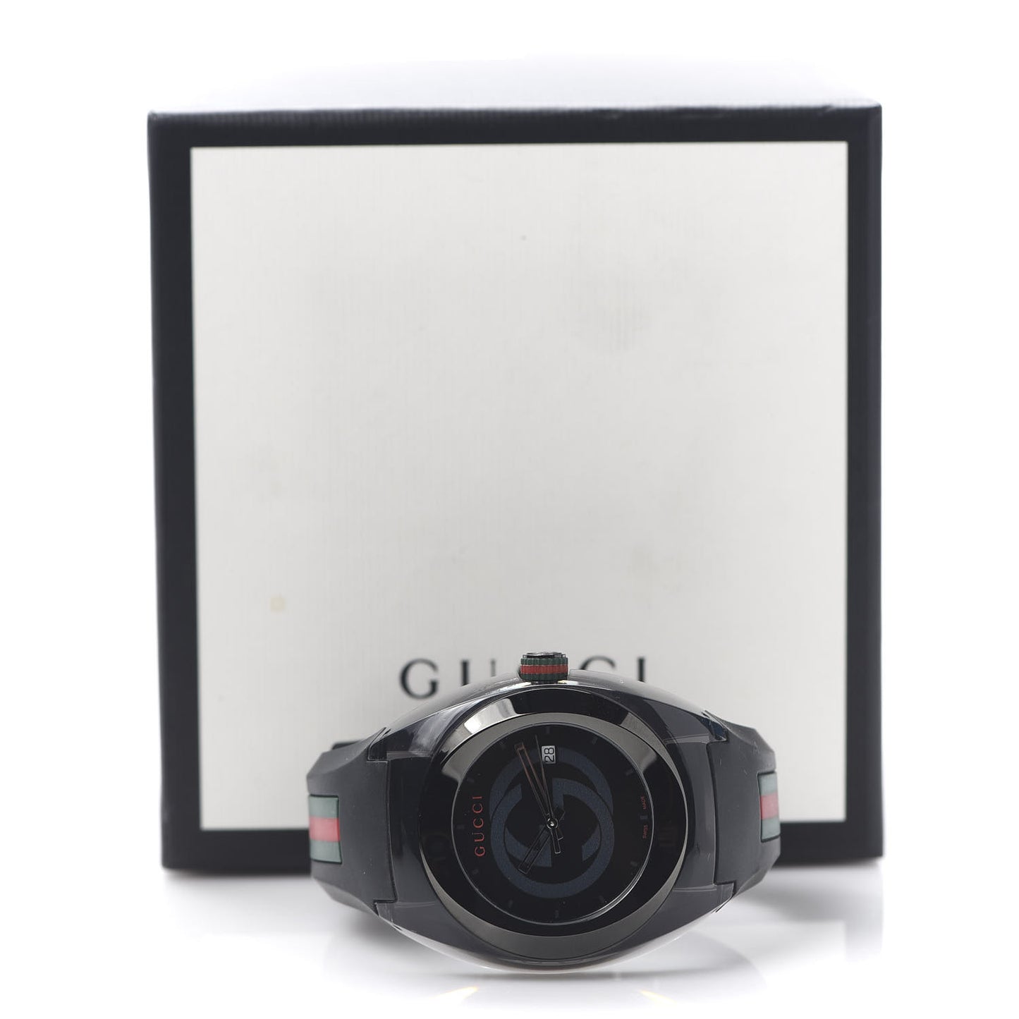 Stainless Steel Rubber 46mm Sync Web Quartz Watch Black