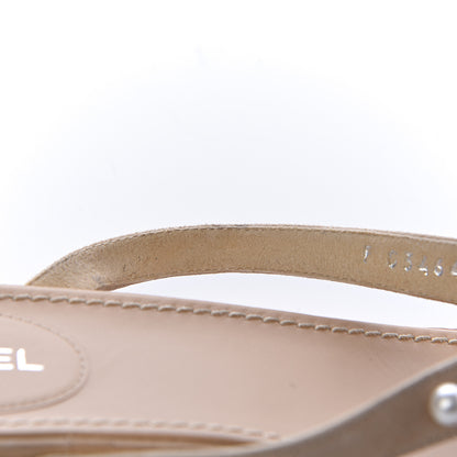 Chanel Suede Pearl Thong Sandals 39 Beige 19 of 19