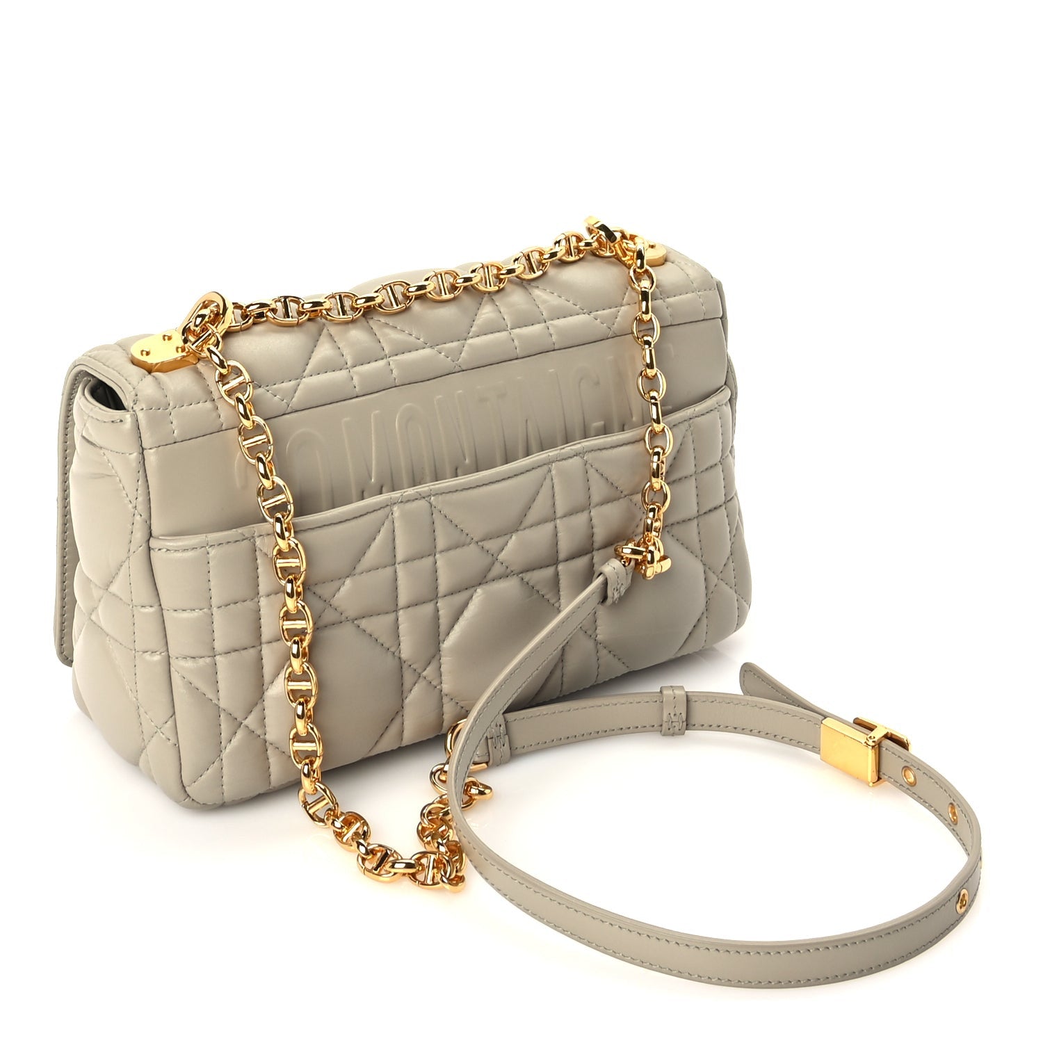 Christian Dior Calfskin Macrocannage Medium Caro Bag  Sand 2 of 8