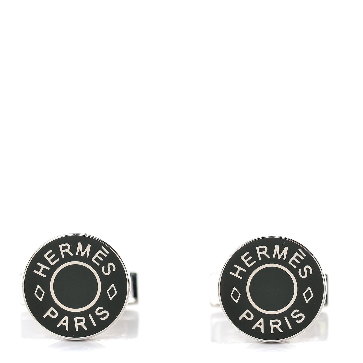 Sterling Silver Clou de Selle Cufflinks Black