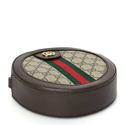 Gucci GG Supreme Monogram Web Mini Ophidia Round Shoulder Bag Brown 3 of 8
