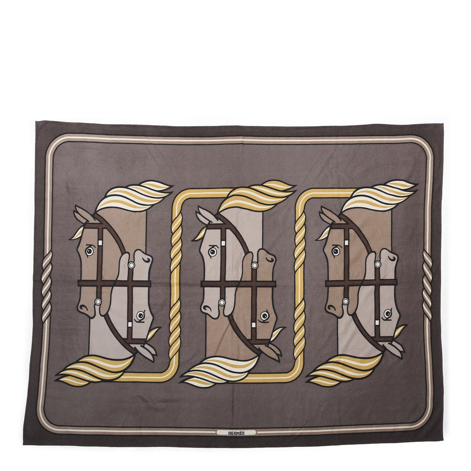 Hermes Cashmere Silk Quadrige Blanket 1 of 4