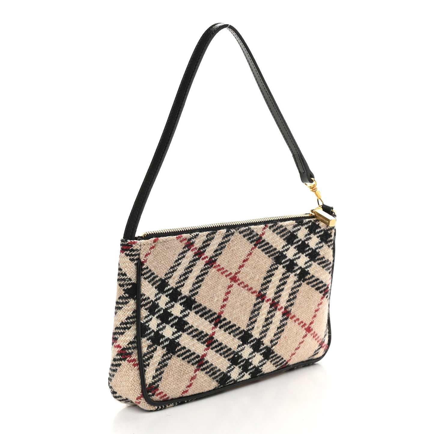 Wool Check Pochette Beige