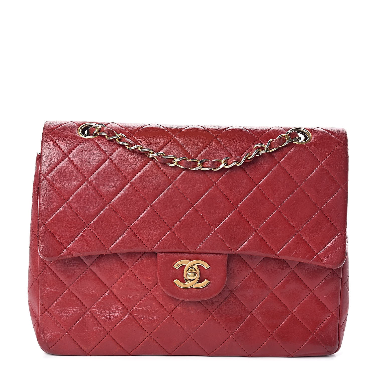 Chanel Lambskin Quilted Medium Double Flap Red 1 of 13