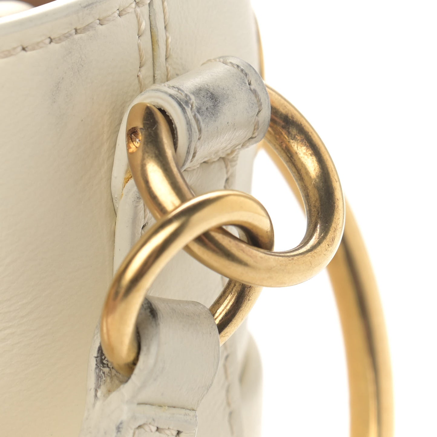 Smooth Calfskin Mini Roy Bucket Bag Natural White