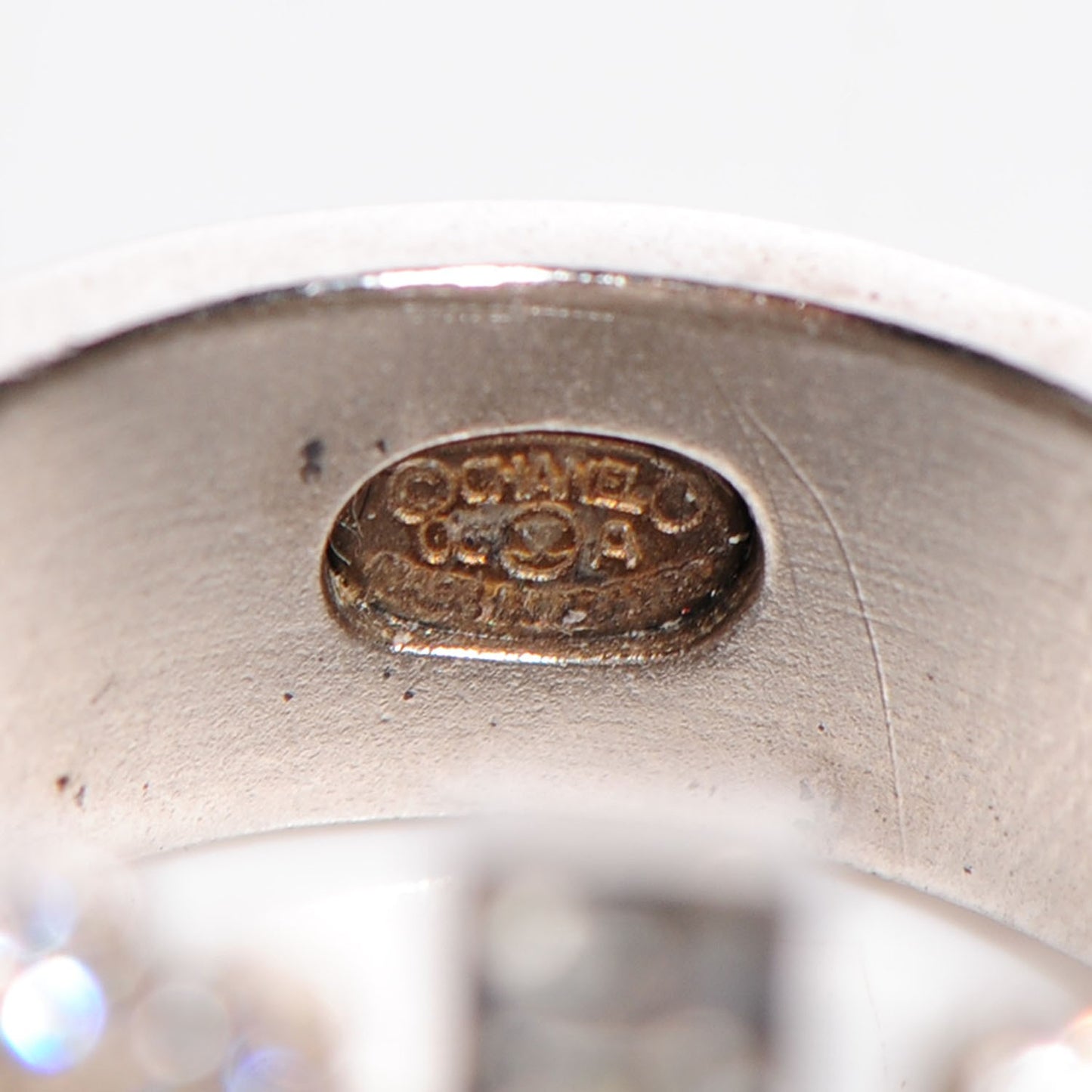 Baguette Crystal CC Ring 6.5 Silver