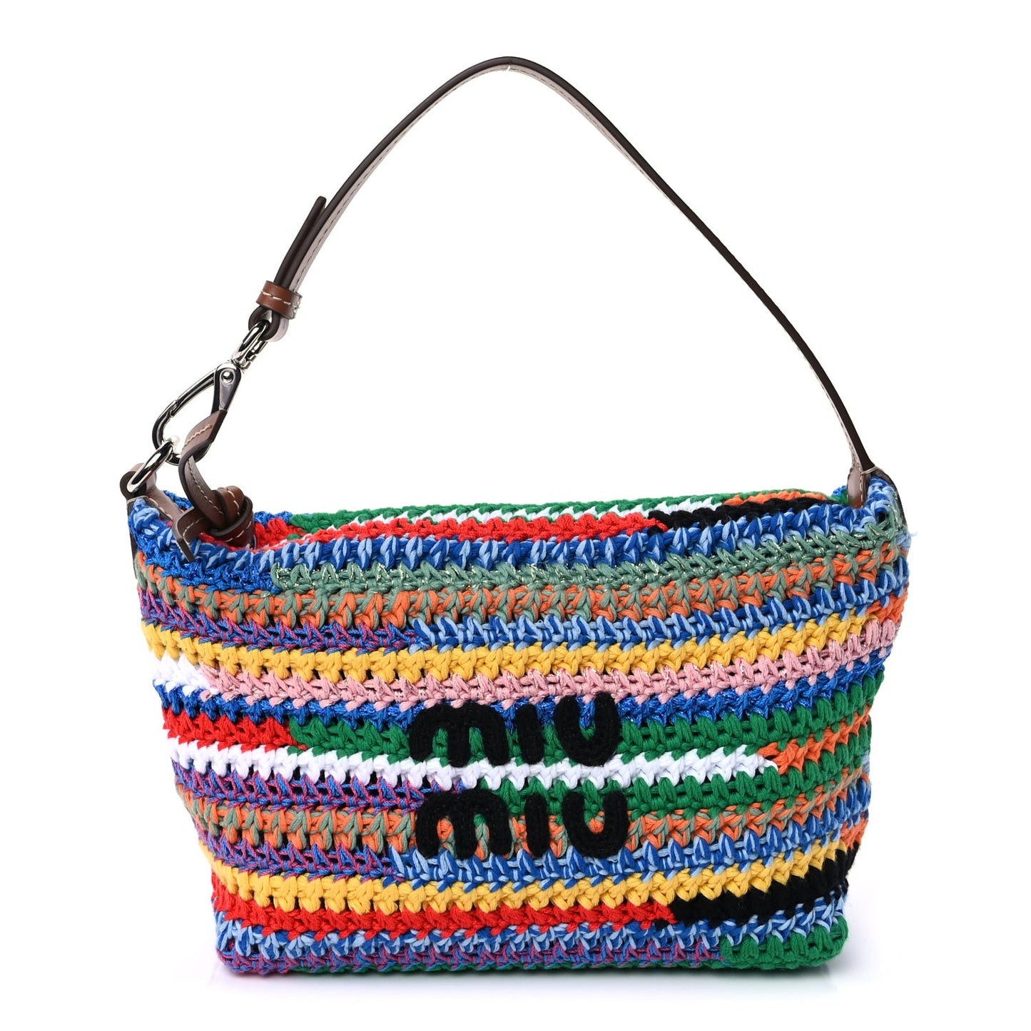 Fabric Crochet Pouch  Multicolor
