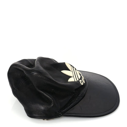 Gucci GUCCI X ADIDAS Dollar Calfskin Trefoil Stefanos Baseball Hat S Black 5 of 7