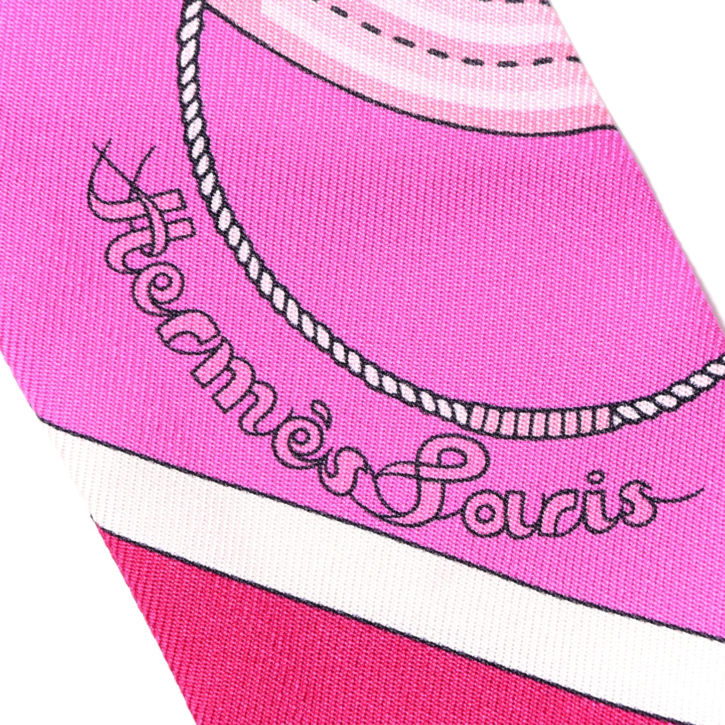 Silk Clic Clac Modern Cannage Twilly Fuchsia Rouge Rose