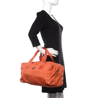Prada Tessuto Nylon Duffel Bag Papaya 2 of 13